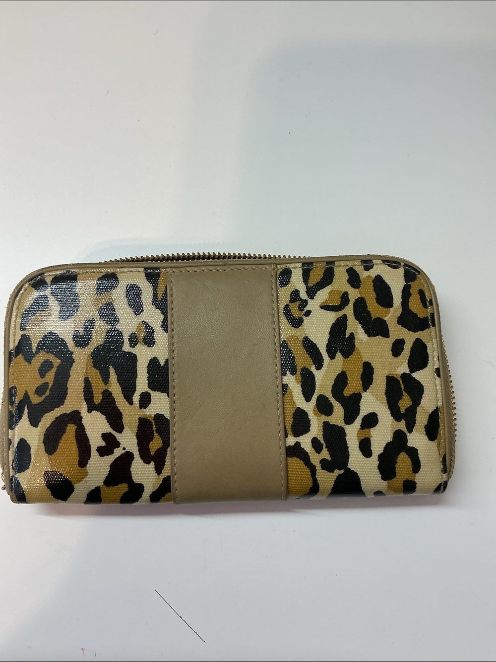 Tory Burch Leopard Print Zip Around Continental Wallet Gold Medallion Logo - Picture 6 of 12